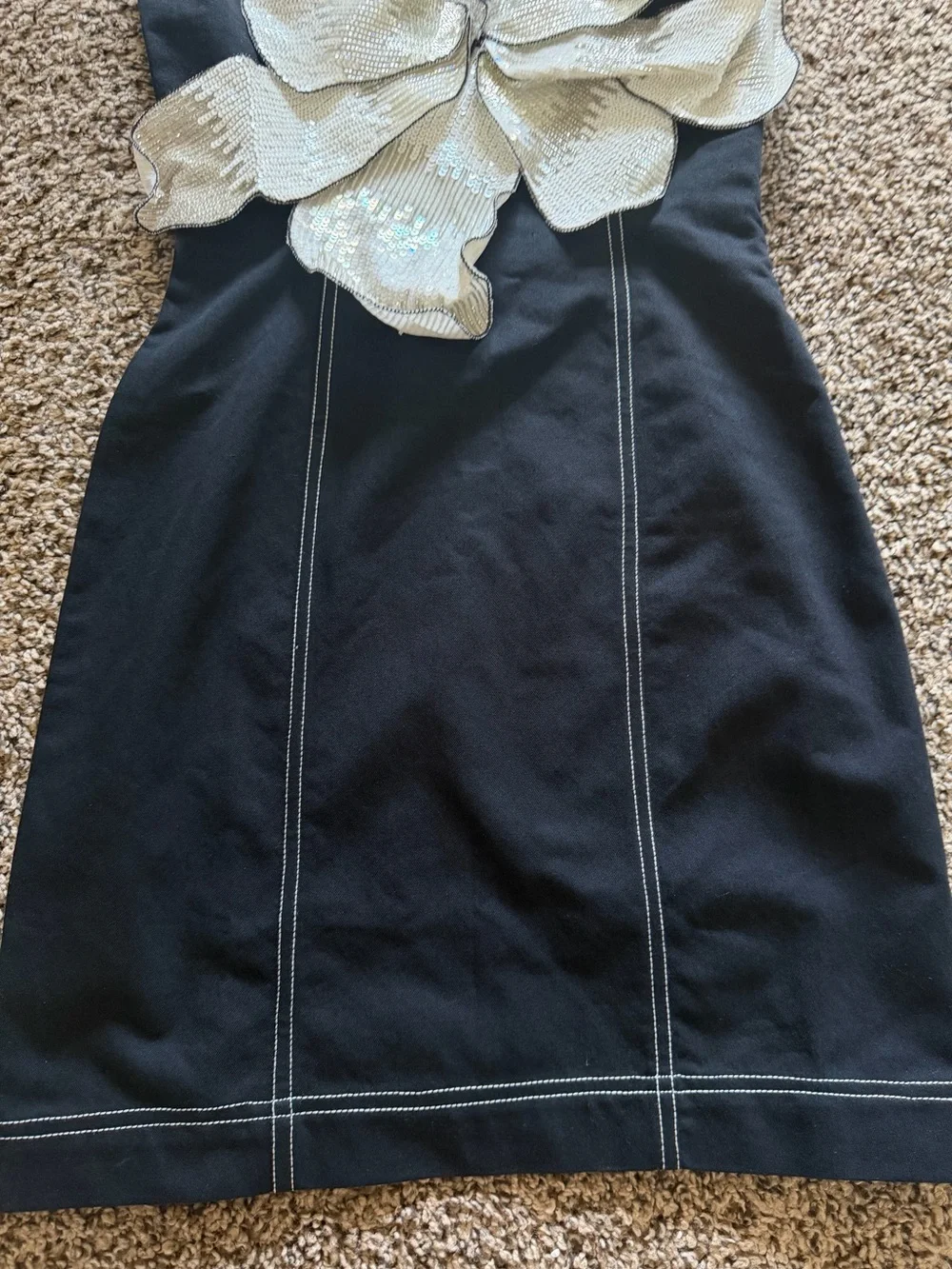 Twinkle Hanspal Kiska Cynthia Mini Dress Black 3D Flower Women Size XS NEW‎